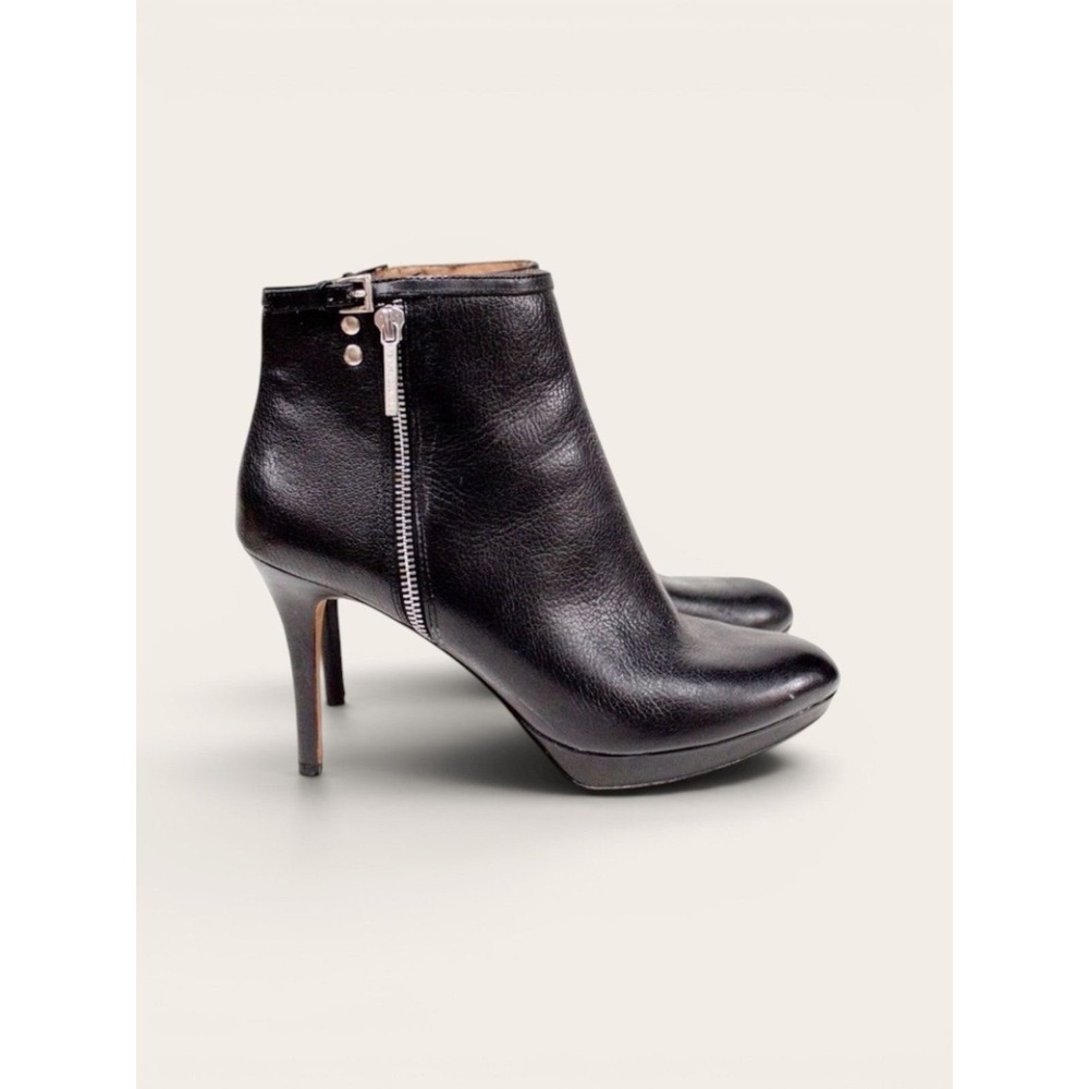 Donald Pliner Booties | Donald J. Pliner Black Leather Stiletto Heel Ankle Boots